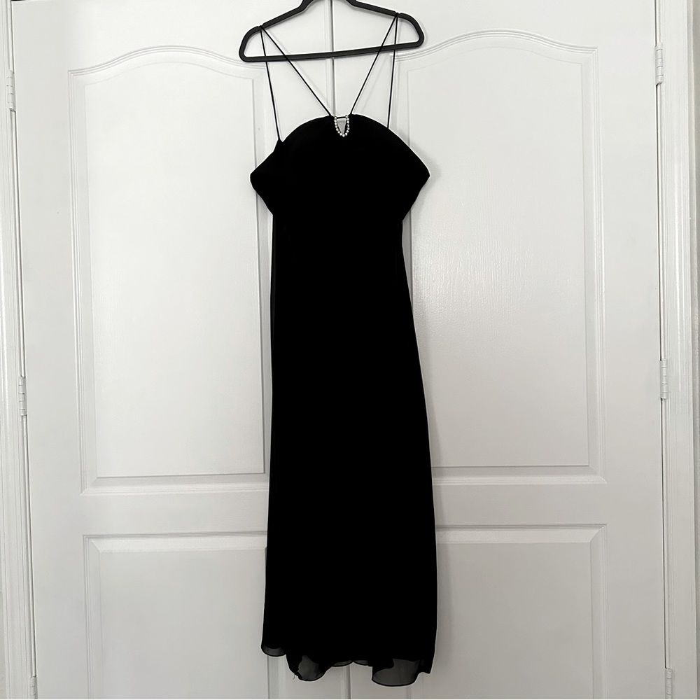 EUC black formal dress with Crystal embellishment - SZ 22